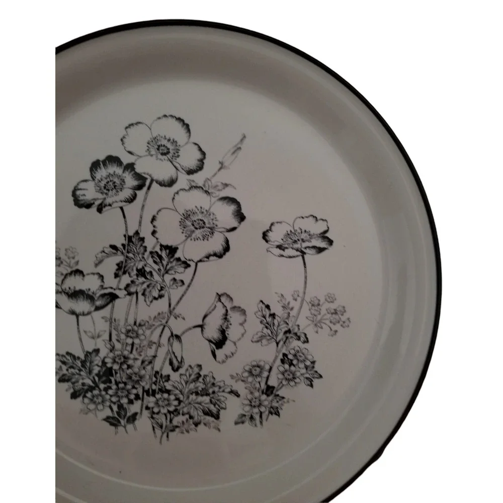 Royal Prestige Blackwood Genuine Stone Ware Floral Plate Japan 9810 Vintage